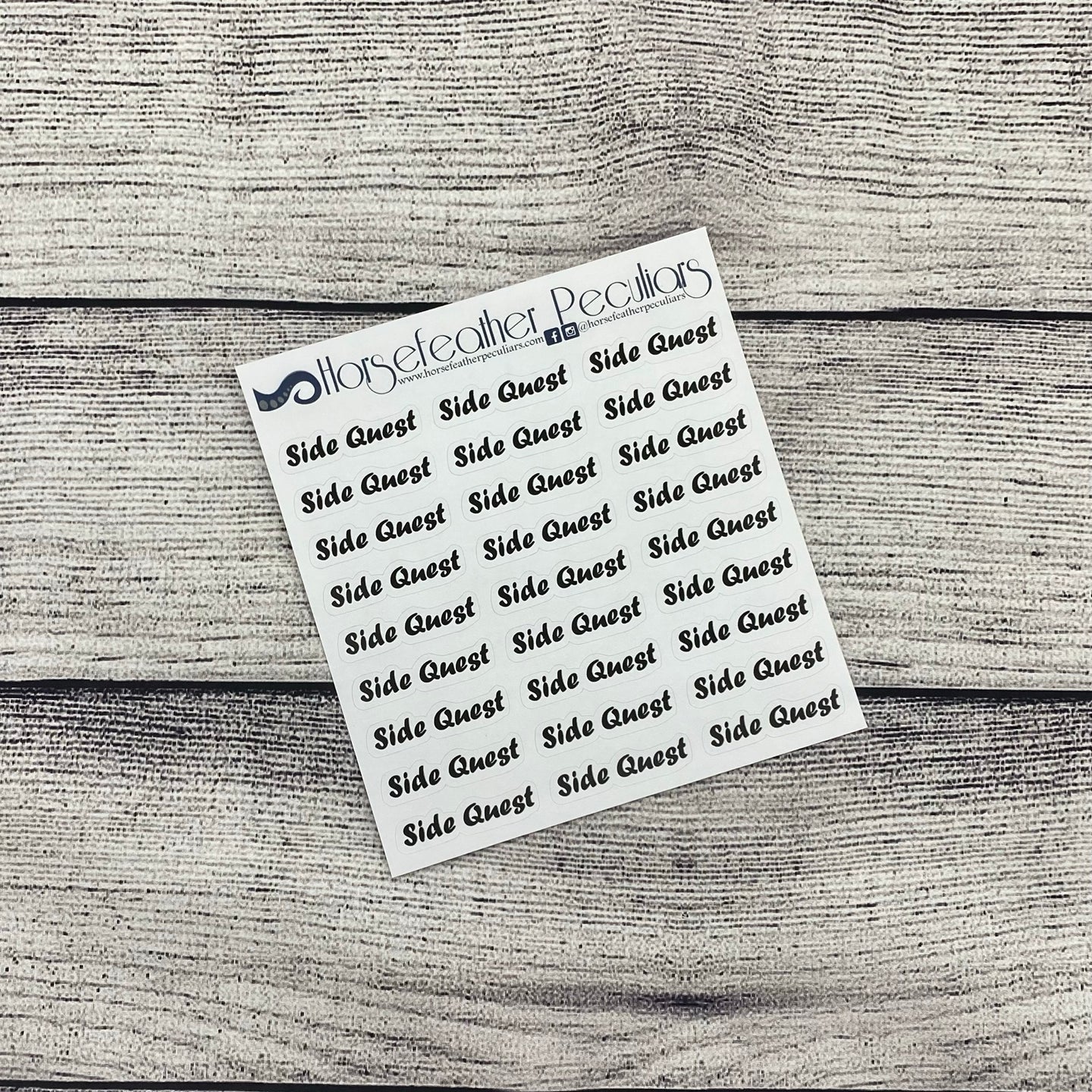 Side Quest Script Planner Stickers