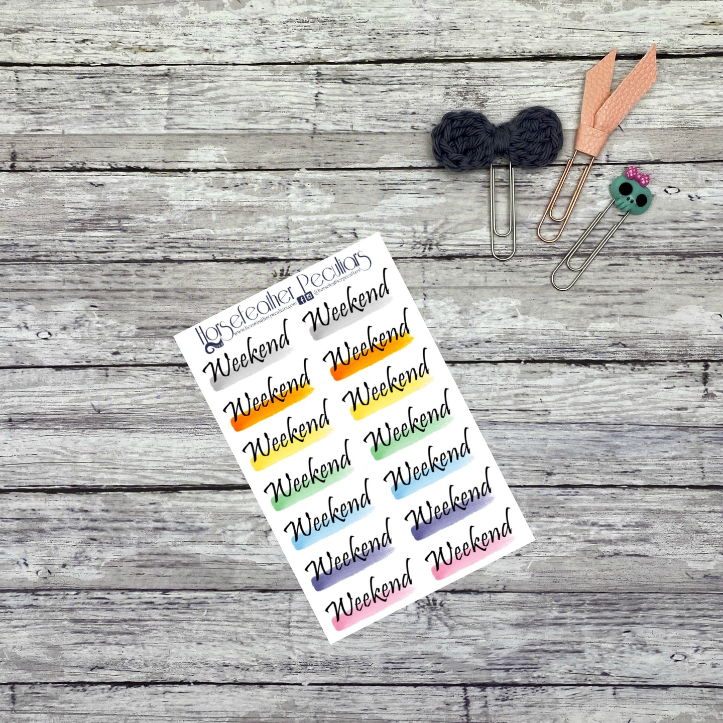 Mini Weekend Banner Planner Stickers