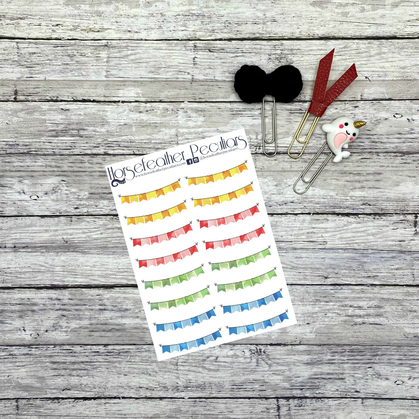 Flag Bunting Header Planner Stickers