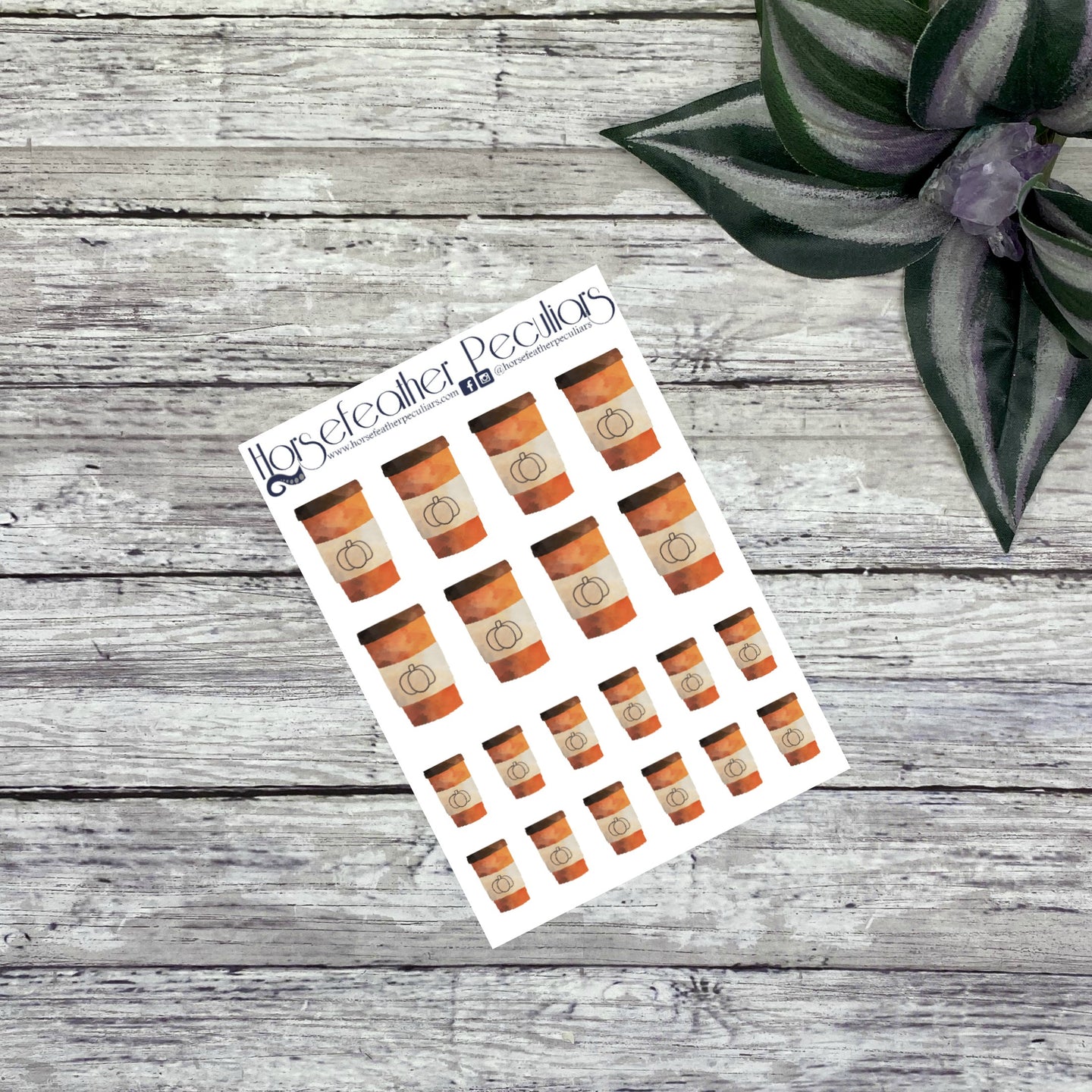 Pumpkin Coffee Cups Deco Planner Stickers