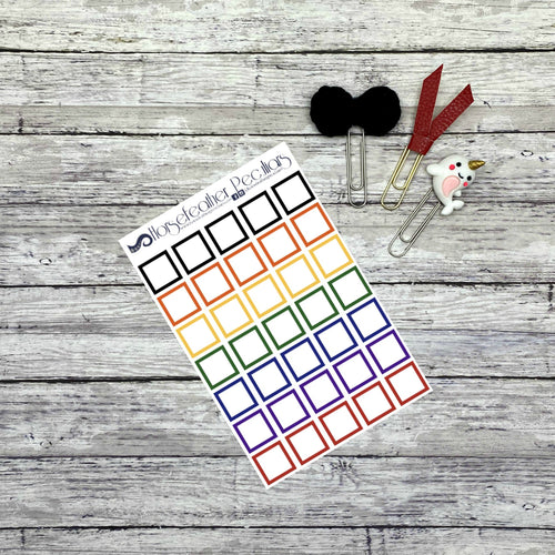 Square Outline Functional Planner Stickers