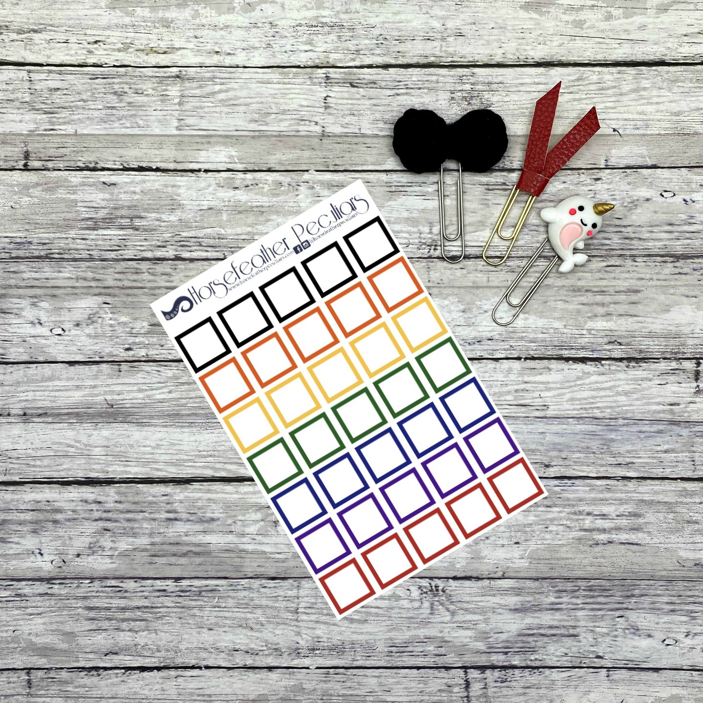 Square Outline Functional Planner Stickers