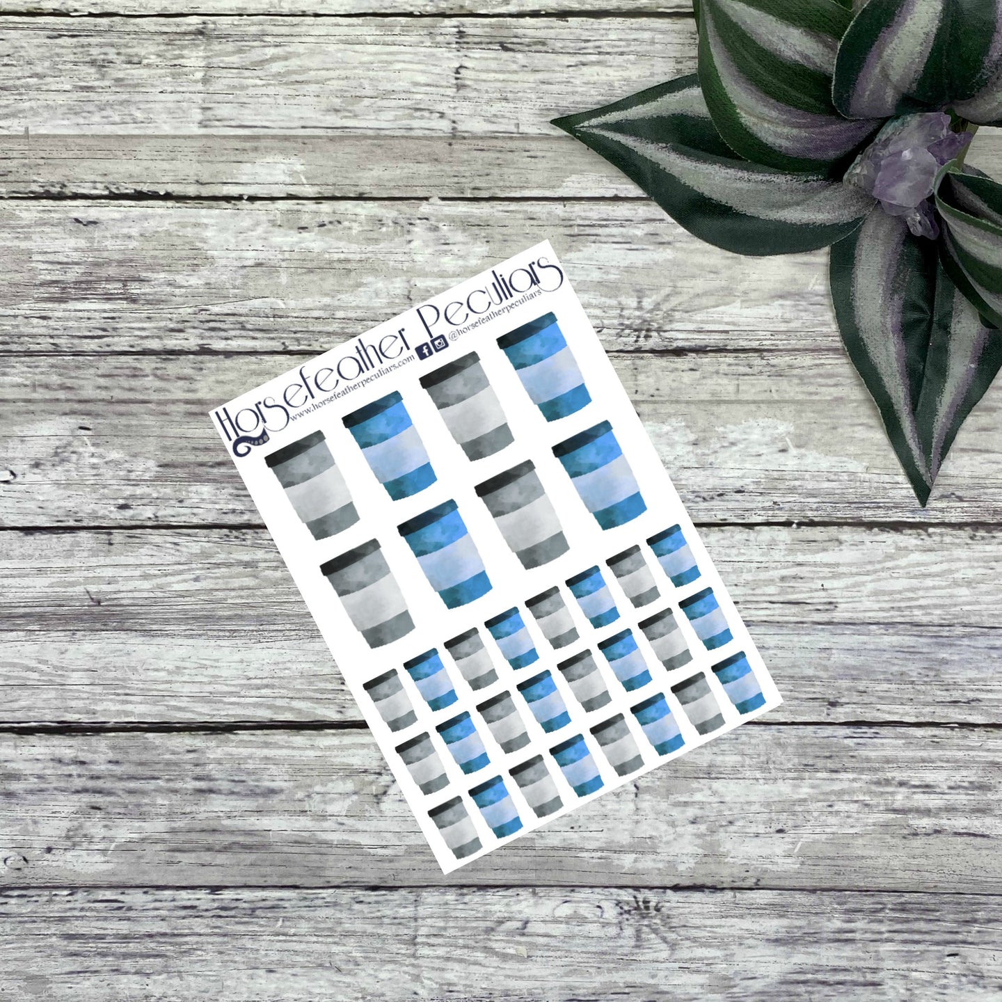 Winter Coffee Cups Deco Planner Stickers