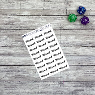 RPG Class Script Planner Stickers