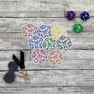 D20 Die Cut Planner Stickers