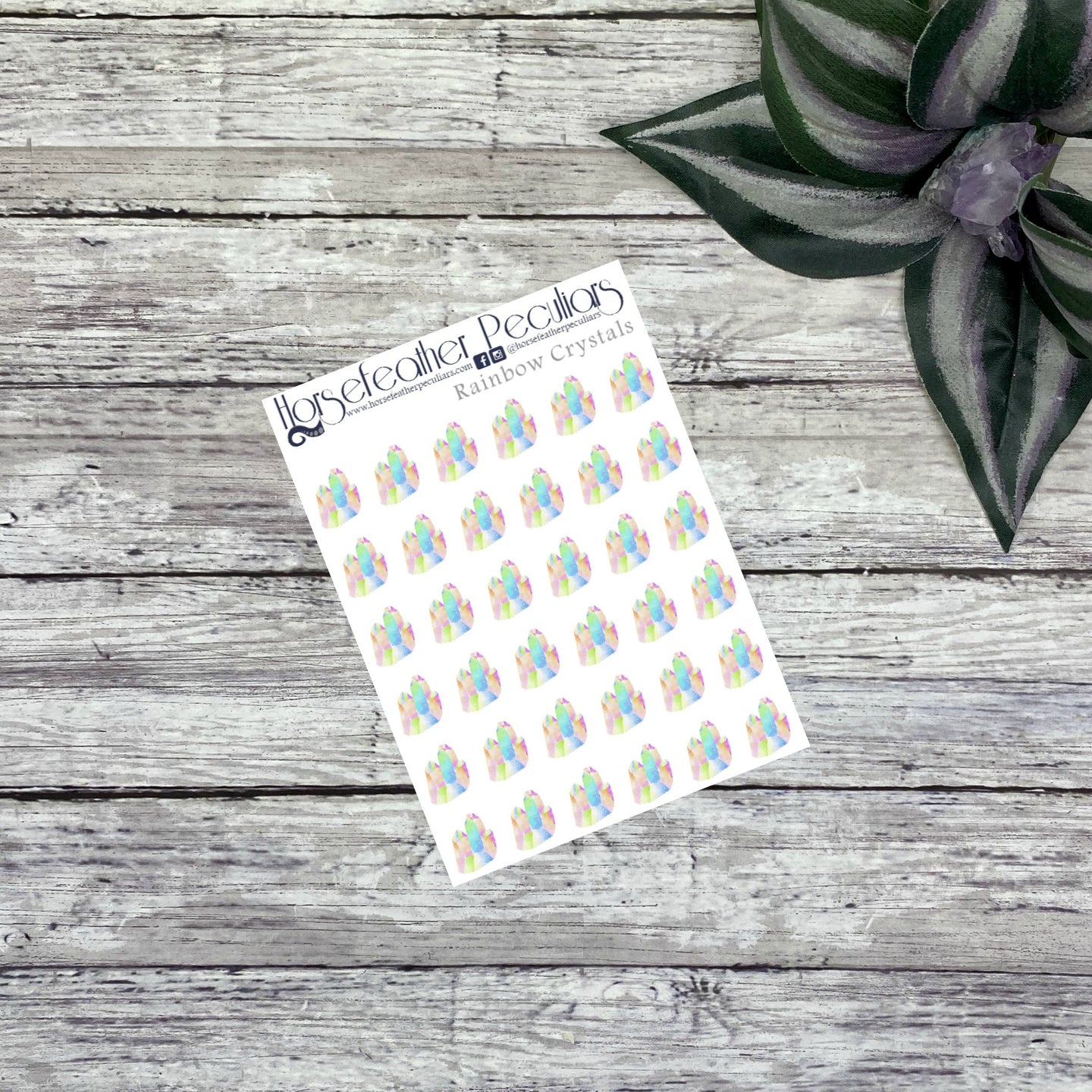 Rainbow Crystal Cluster Planner Stickers