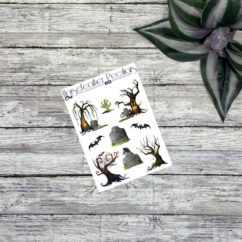 Spooky Trees Deco Planner Stickers
